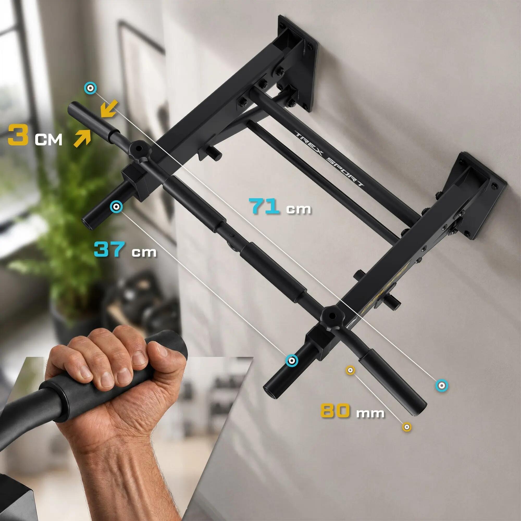 Klimmzugstange Trex Sport TX-050PB klappbar mit Boxsack- und Expanderhalter 6/7
