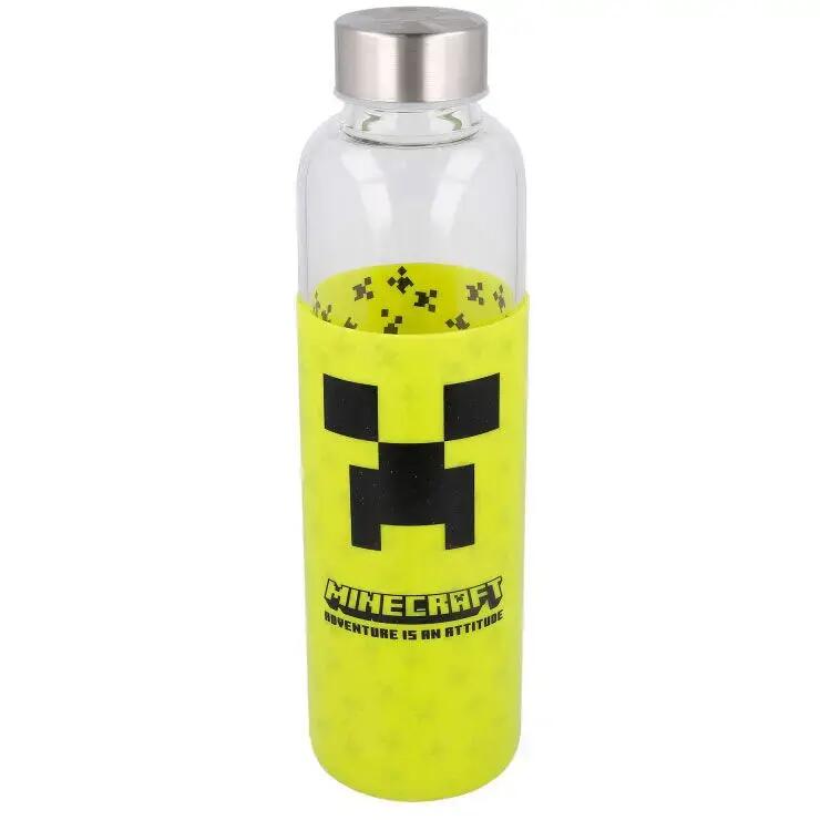 Bouteille en verre avec couvercle en silicone Educa Borras Minecraft 1/3