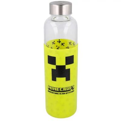 Bottiglia di vetro con coperchio in silicone Educa Borras Minecraft