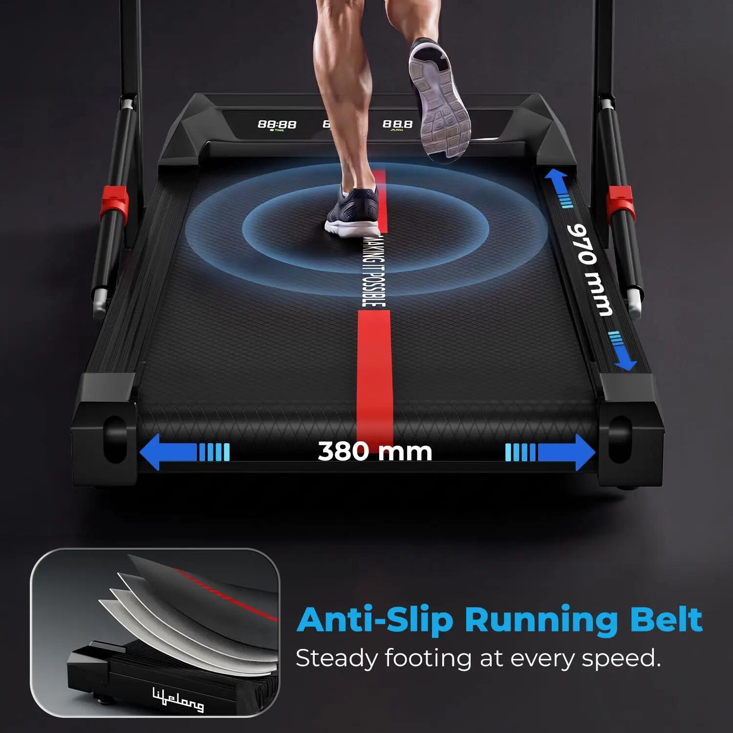 Lifelong 4.5HP Walking Pad Treadmill | Max Speed 10 km/h | LED Display | Under Desk Treadmill for Home Foldable | Walking Pad for Home Gym | Gym Equipment for  Workout | 100 kg Capacity -  5