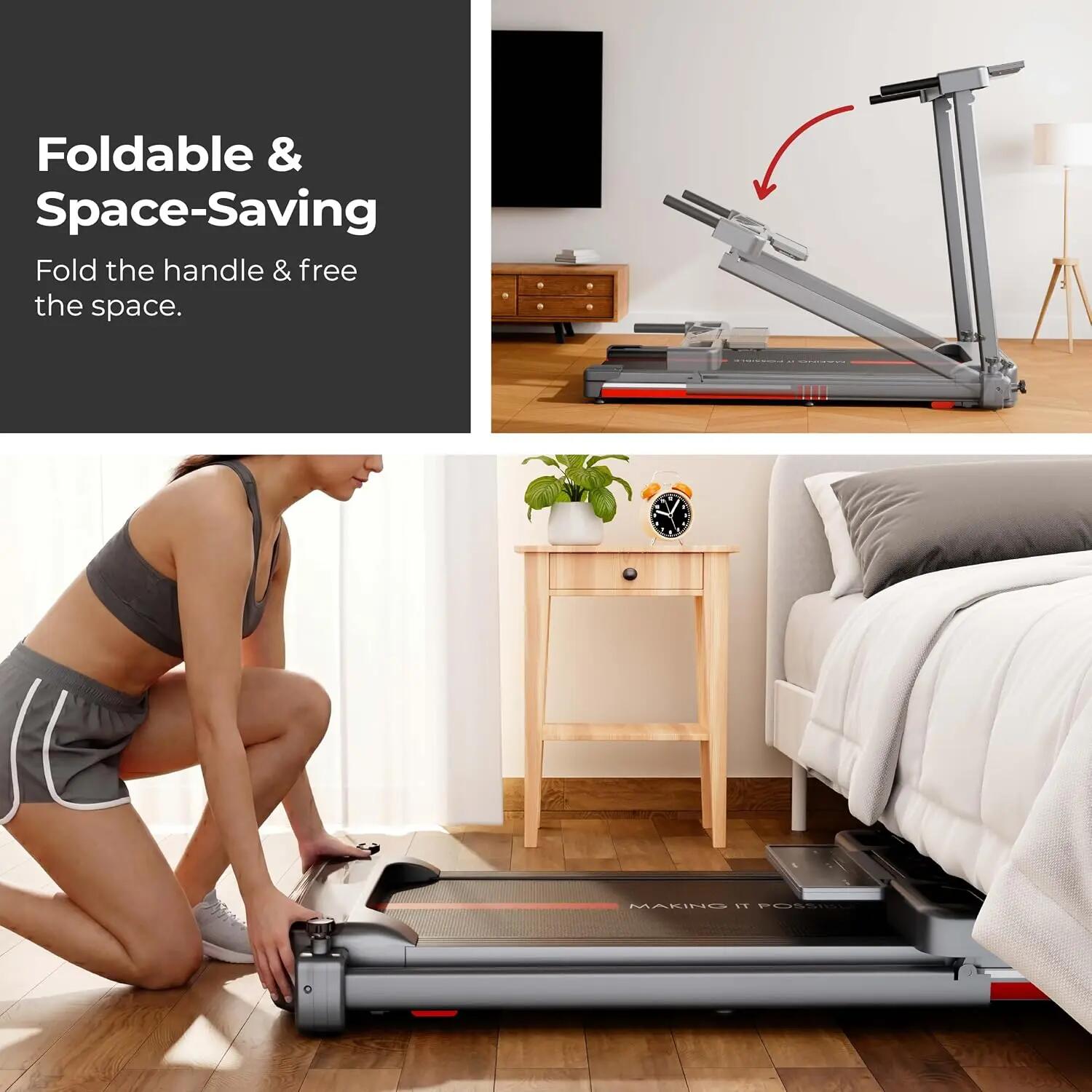 Lifelong 4.5HP Motorized Treadmill for Home | 2 Level Manual Incline | Foldable Handle | Max Speed 12 km/h | LED Display | 12 Workout Programs | 100 kg Capacity | Ideal Gym Equipment for Home Workout -  2