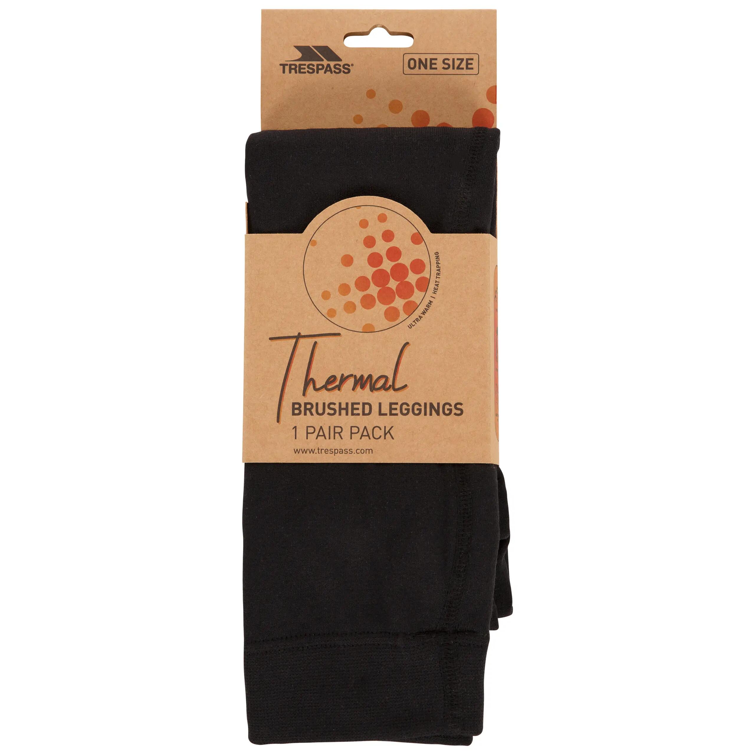 Trespass Tooties - Collant senza piedi foderati in pile neri 3/3