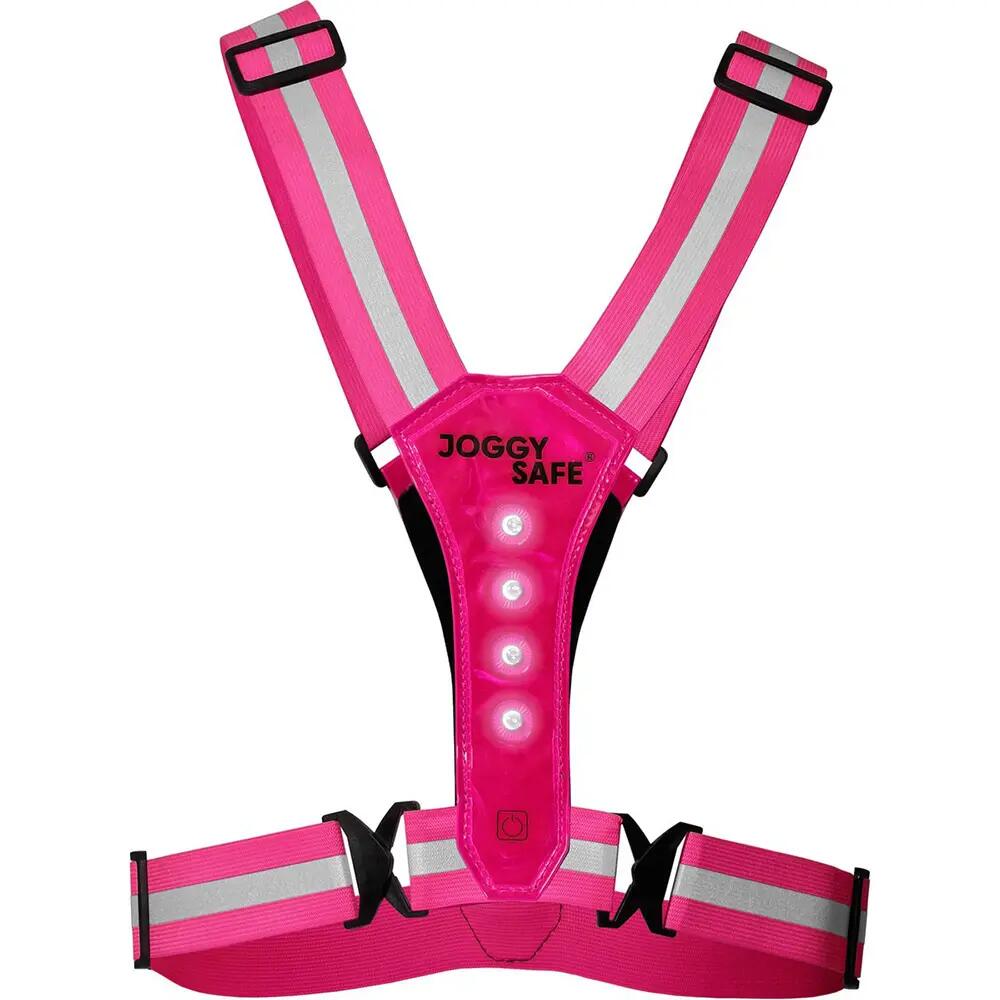 Joggy Safe Gilet de course avec éclairage Rose 2/3