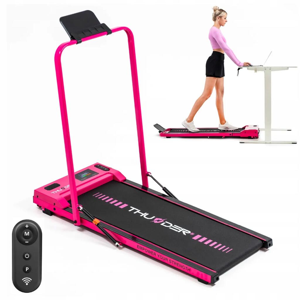 Elektrický domáci bežecký pás 2 v 1 THUNDER VIVA-PINK 8 km/h Fitshow