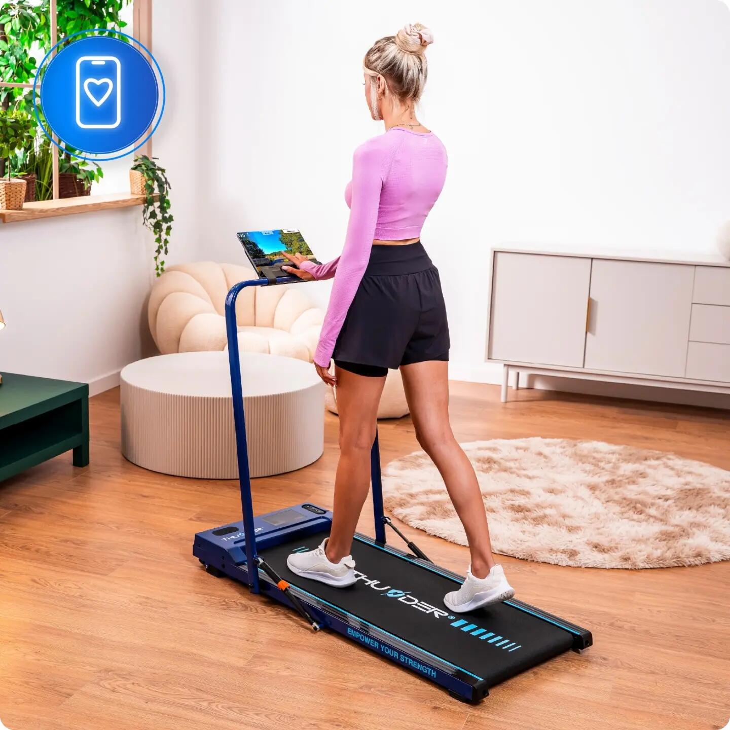 Cinta de correr eléctrica doméstica 2 en 1 THUNDER VIVA-BLUE 8 km/h Fitshow 9/11