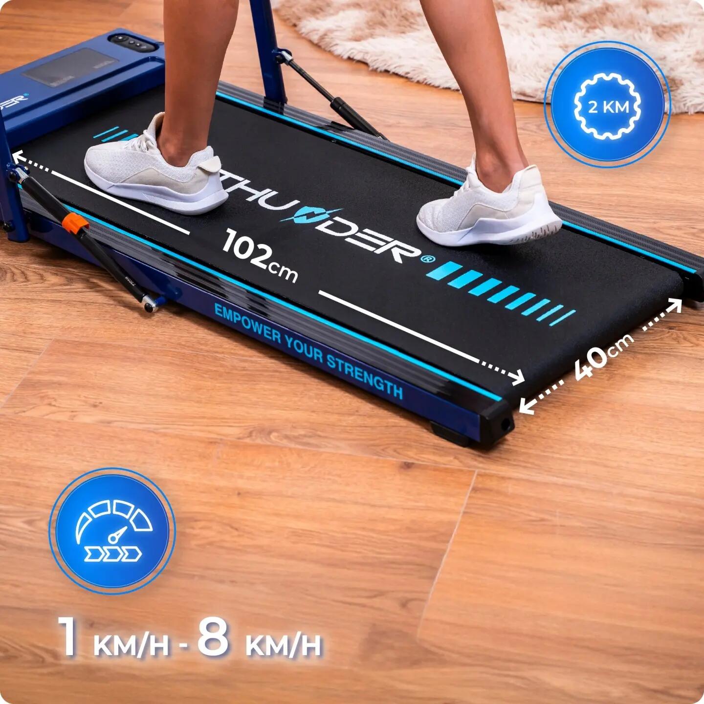 Cinta de correr eléctrica doméstica 2 en 1 THUNDER VIVA-BLUE 8 km/h Fitshow 3/11