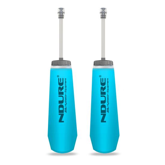 NDURE Soft Flask 500 PRO 2-Pack - Botella Flexible Plegable + Tubo de Bebida