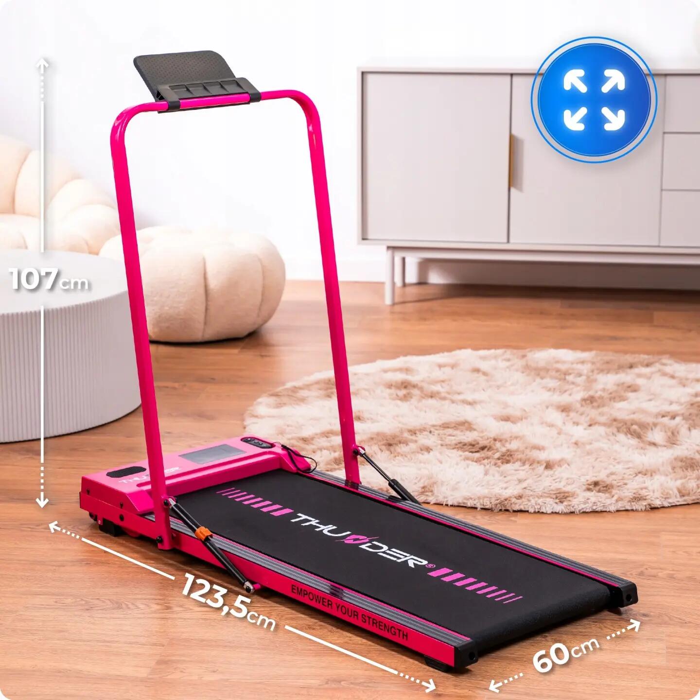 Cinta de correr eléctrica doméstica 2 en 1 THUNDER VIVA-PINK 8 km/h Fitshow 2/11