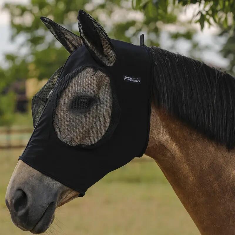 Fly veil for horses in stretchy lycra Pro-Tech