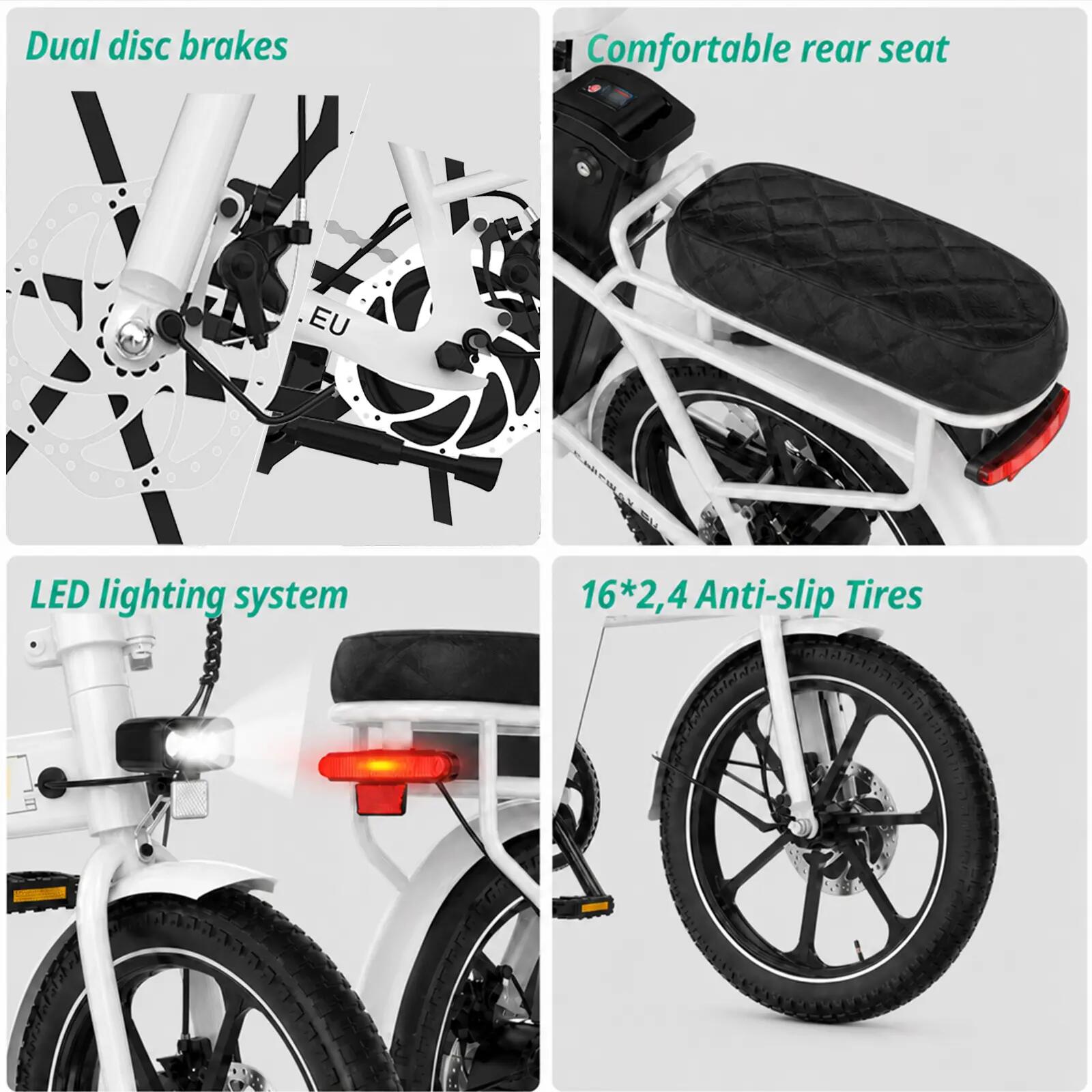 Opvouwbare elektrische fiets 16", 468Wh accu BK5SL 5/7
