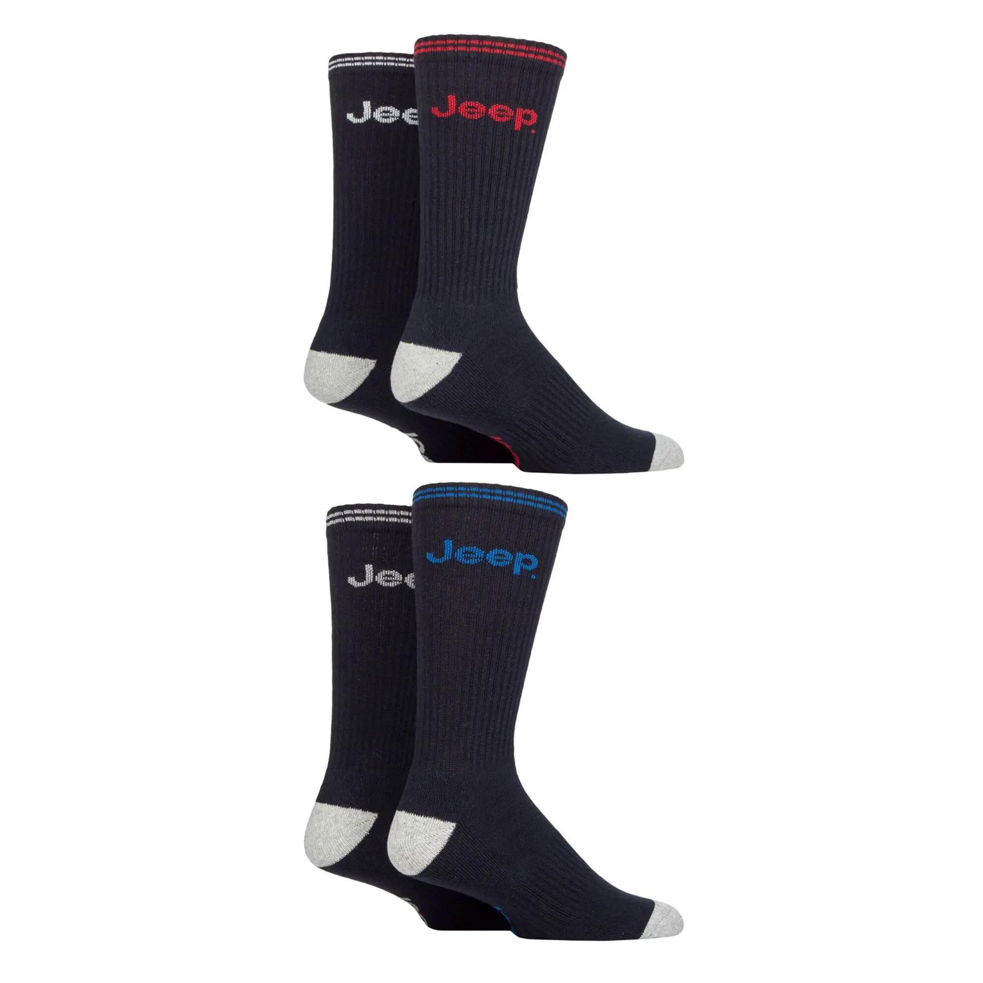 Men's Cushioned Crew Socks - 4 Pack Sport Running Socks 3/4