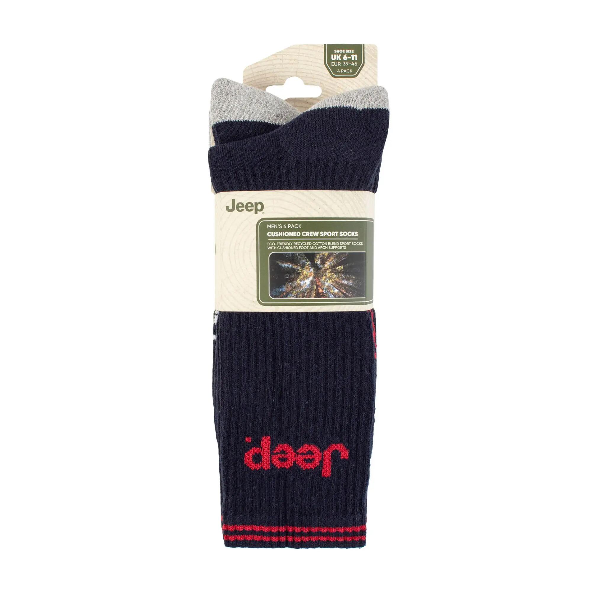 Men's Cushioned Crew Socks - 4 Pack Sport Running Socks 2/4