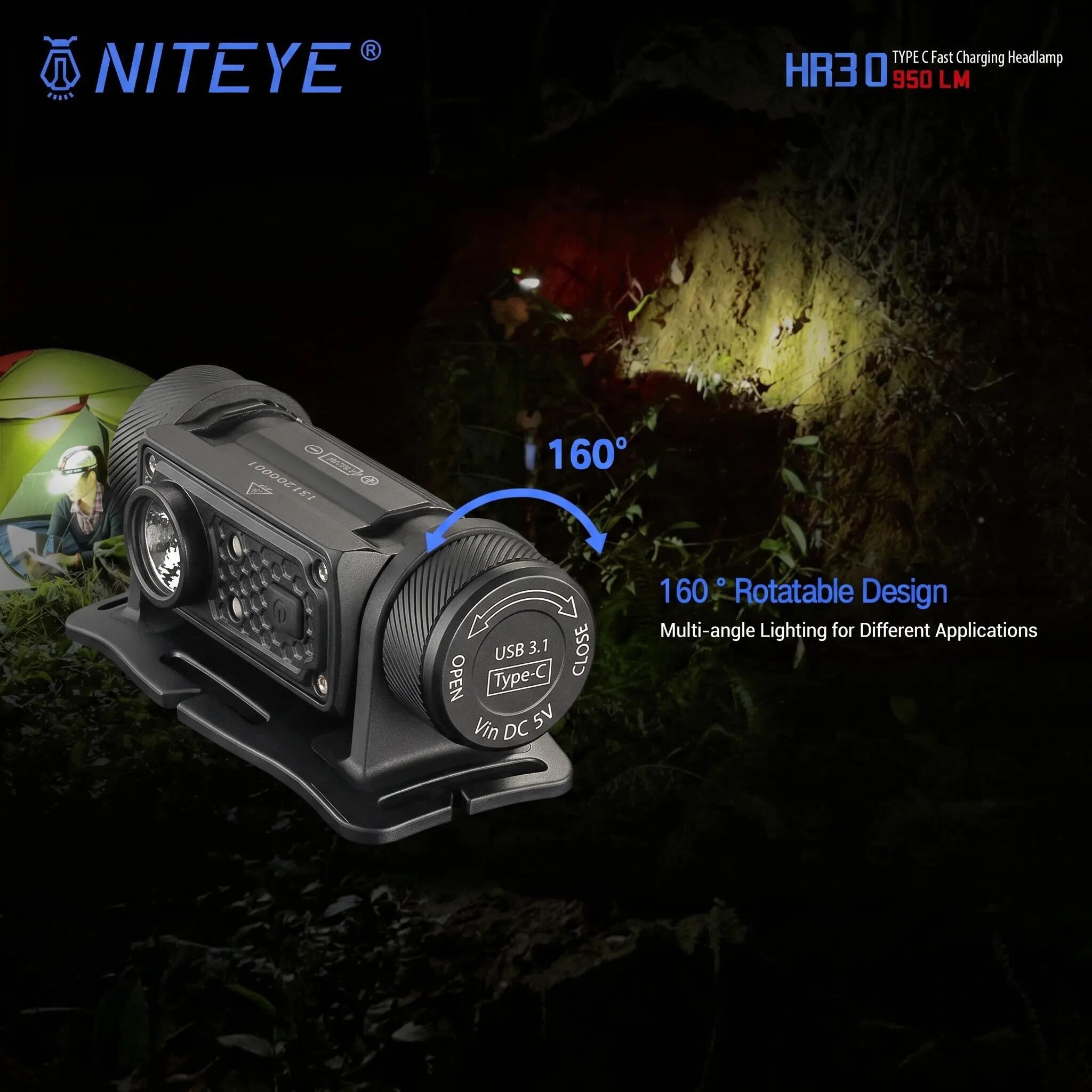 Lampe frontale JETBeam HR30 950 lumens rechargeable étanche 12/15