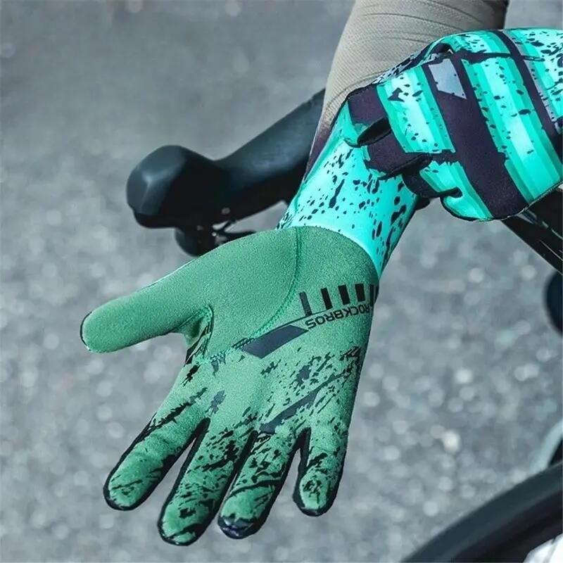 Par de luvas de bicicleta de inverno de dedo completo térmicas quentes 4/7