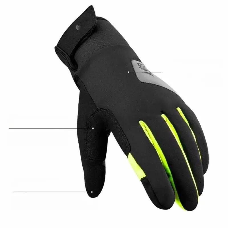 Coppia guanti ciclismo a dita intere schermo tattile caldi 5/6