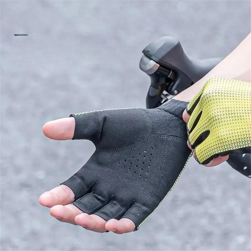 Paar Handschuhe Fahrrad halbfinger Unisex rutschfest 3/7