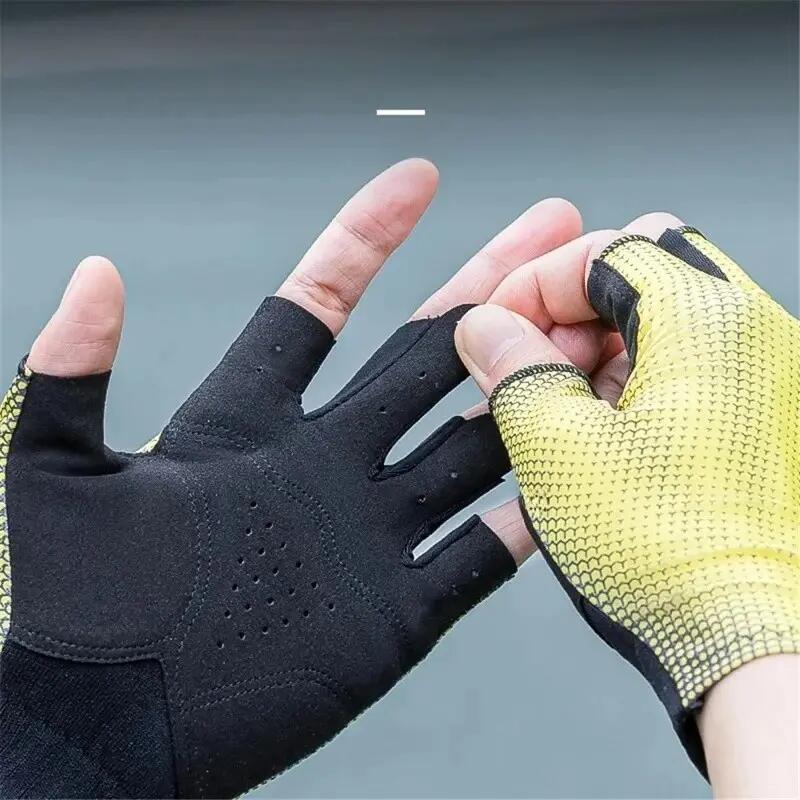 Paar Handschuhe Fahrrad halbfinger Unisex rutschfest 2/7