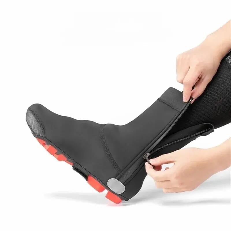 Paar Schuhüberzüge Fahrrad warm winddicht 3/7