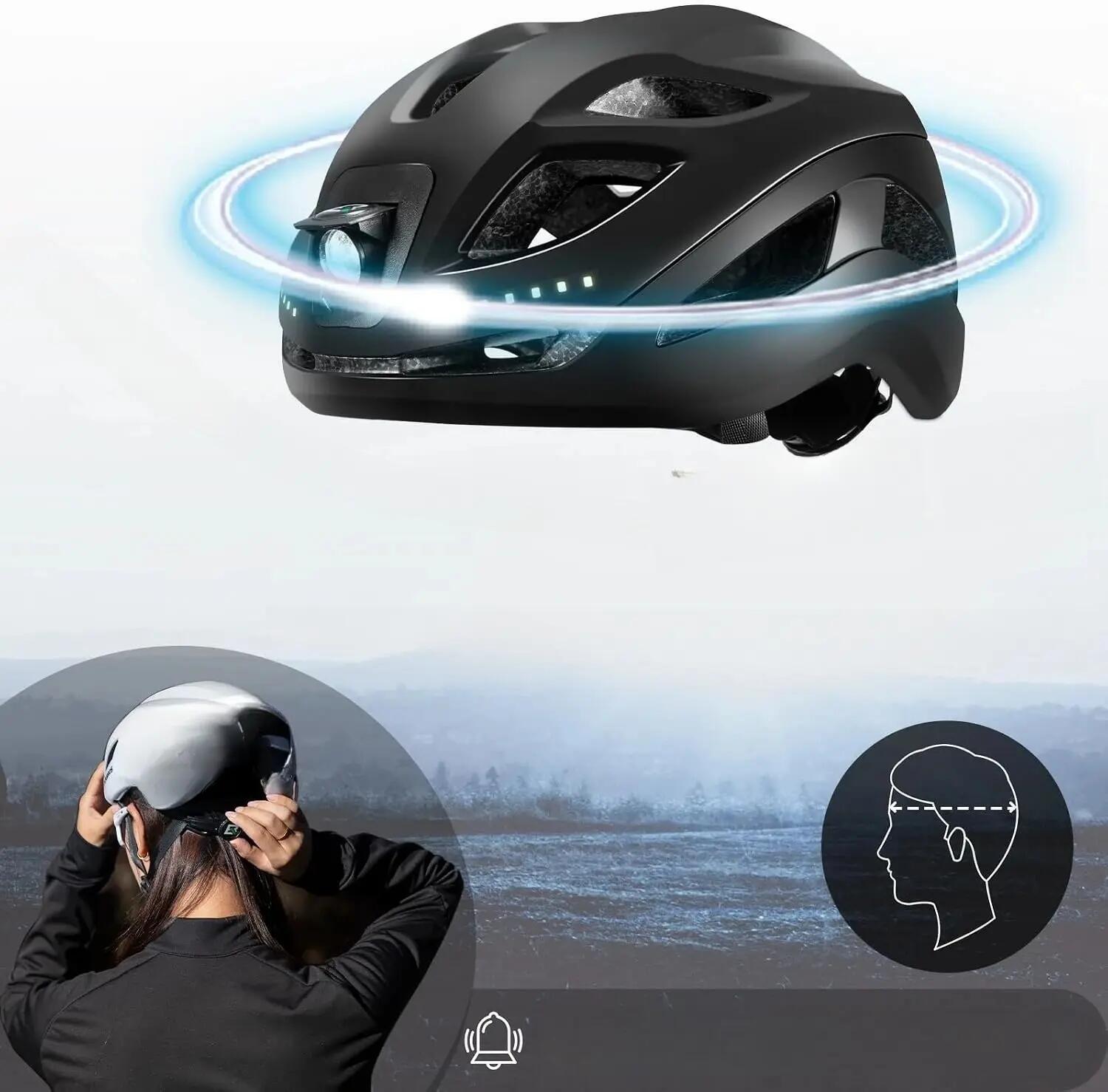 Helmet bike LED rechargeable adjustable 5/6
