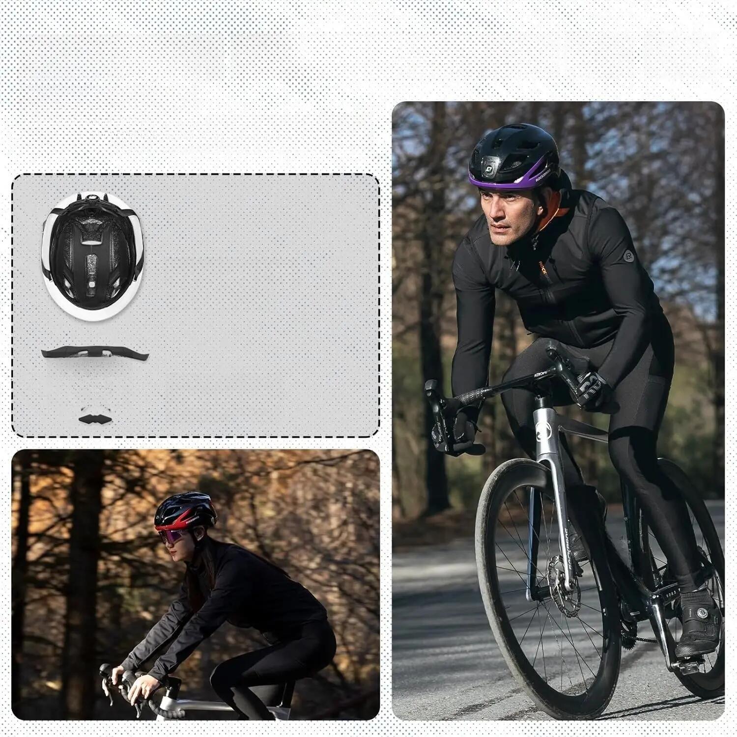 Casco bici luminoso LED ricaricabile regolabile 4/6