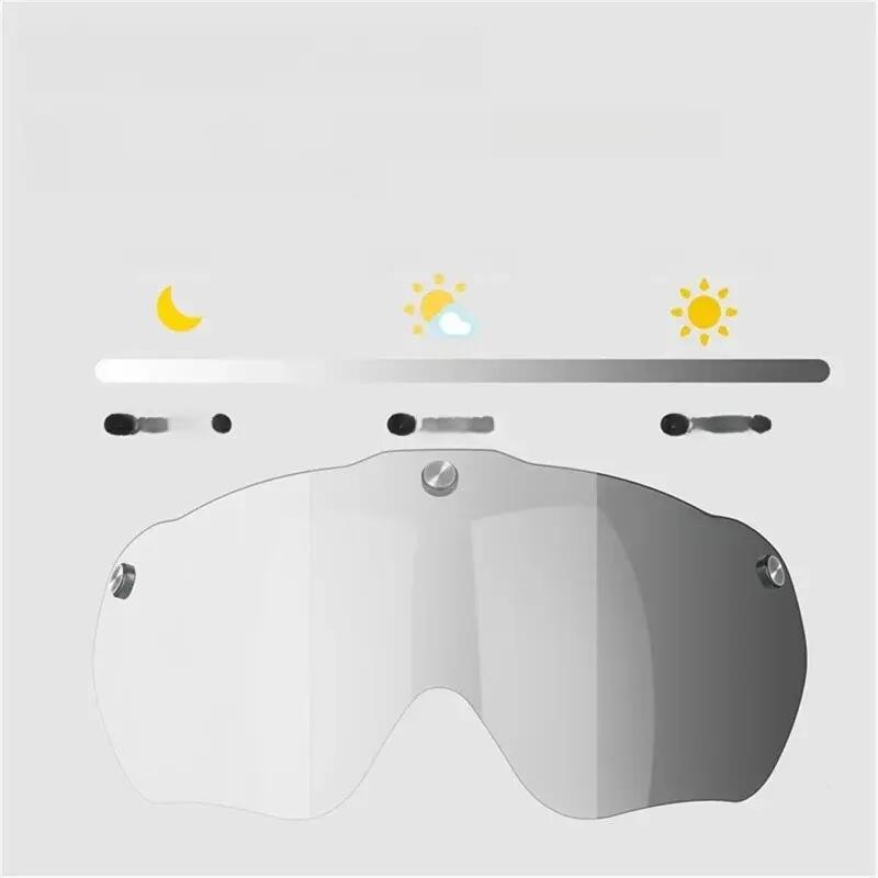 Kask z odpinanymi soczewkami fotochromatycznymi i tylnym światłem 3/7
