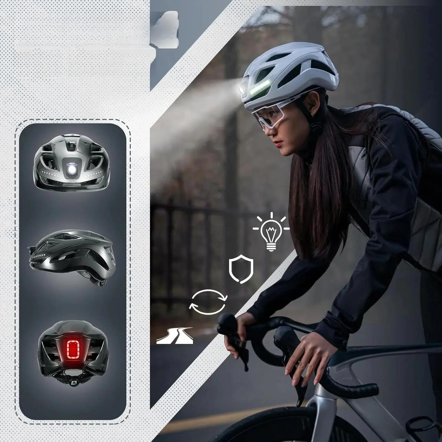Helm Fahrrad LED aufladbar verstellbar 2/6