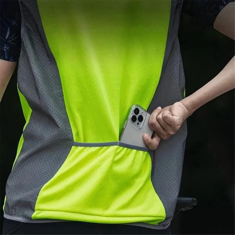 Chaleco reflectante poliéster chaqueta seguridad nocturna 4/7