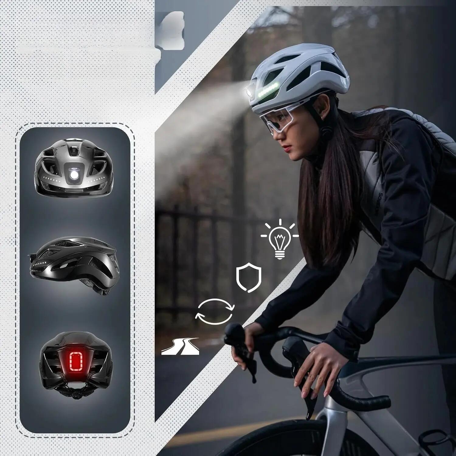 Helmet bike LED rechargeable adjustable 2/6
