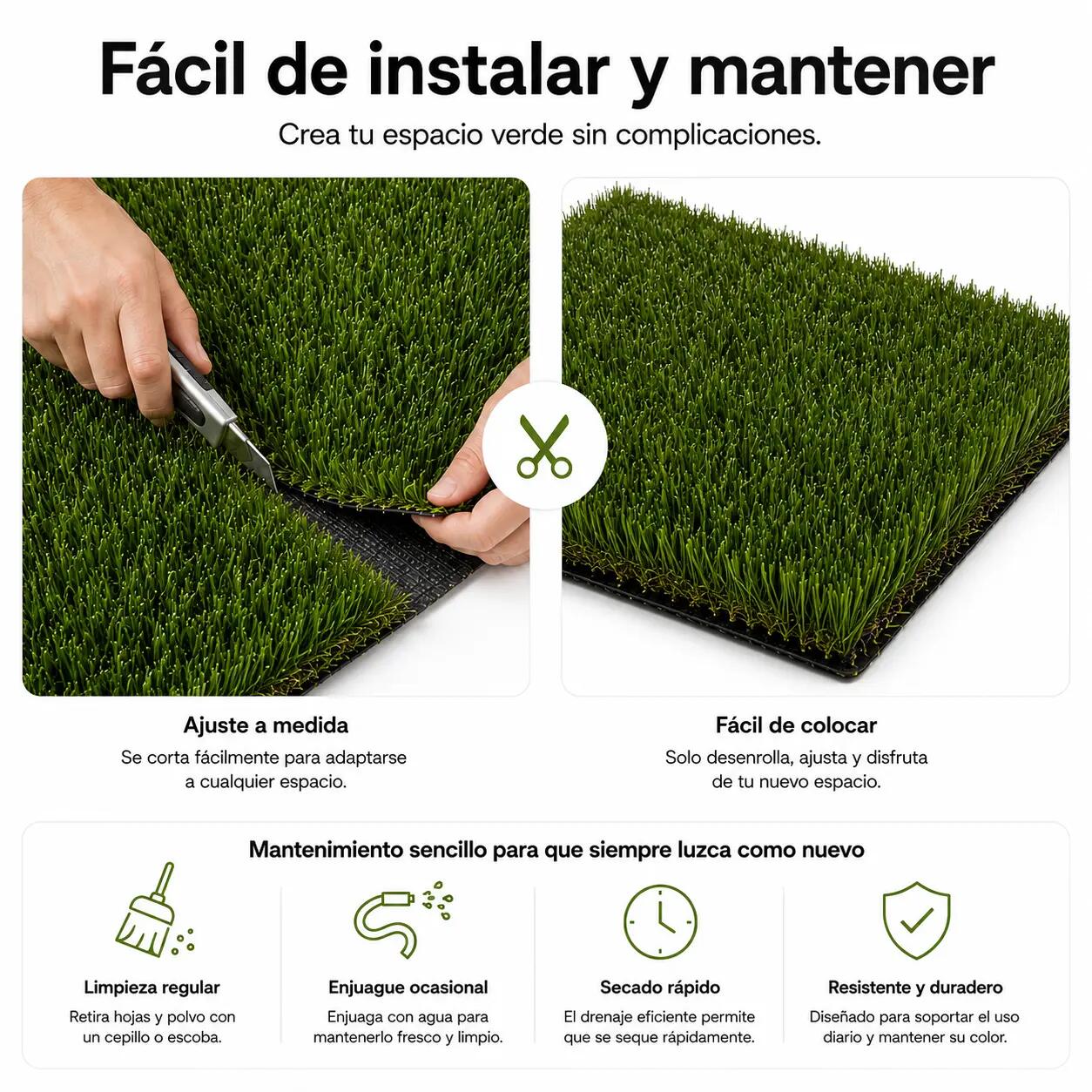 Rouleau de gazon artificiel Premium 40 mm 1×10 m (10 m²) 6/7