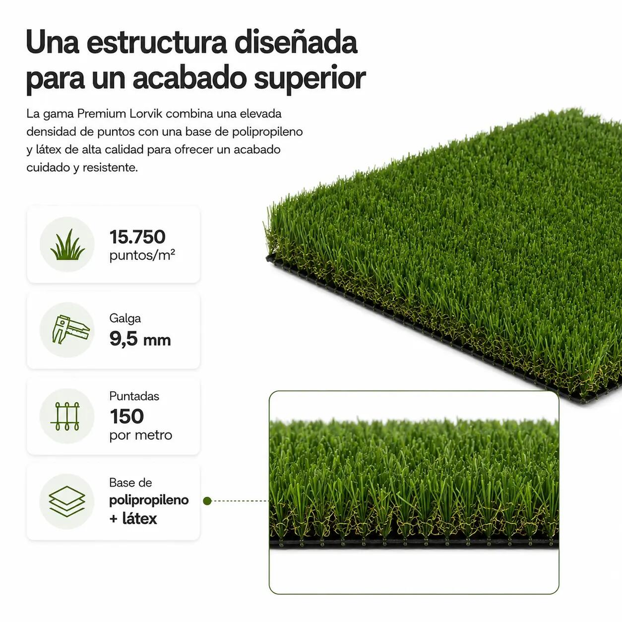 Rouleau de gazon artificiel Premium de 20 mm 2×10 m (20 m²) 5/7
