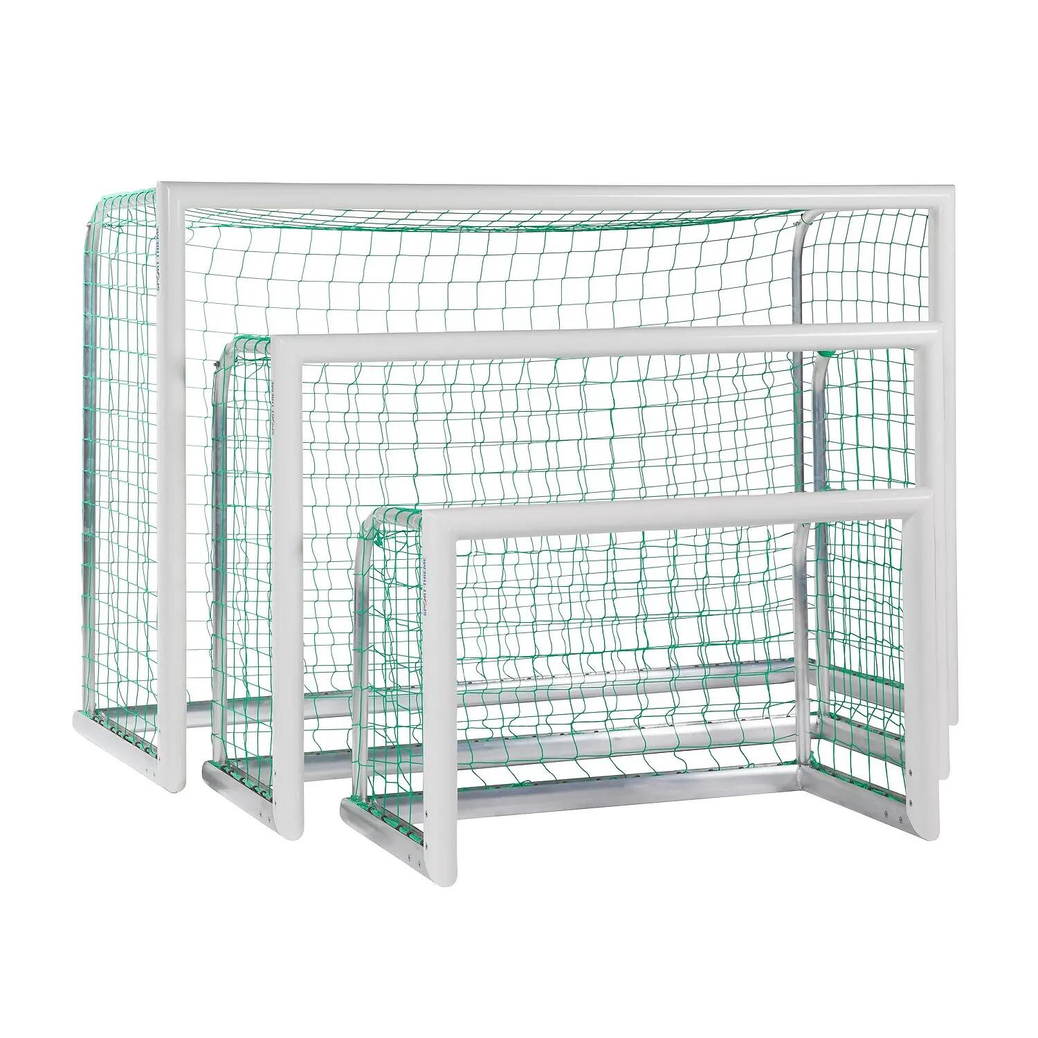 Mini-Fußballtor Professional Kompakt, Weiß-Pulverbeschichtet Inkl. Netz, grün 3/6