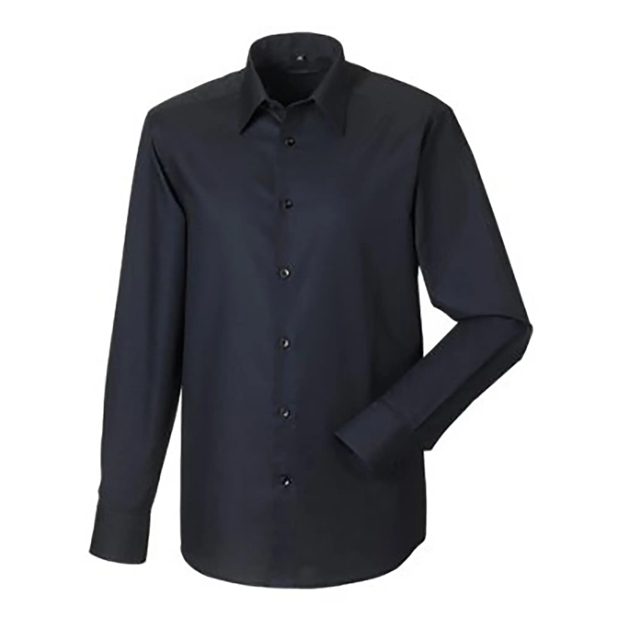 Russell Collection Mens Long Sleeve Easy Care Tailored Oxford Shirt