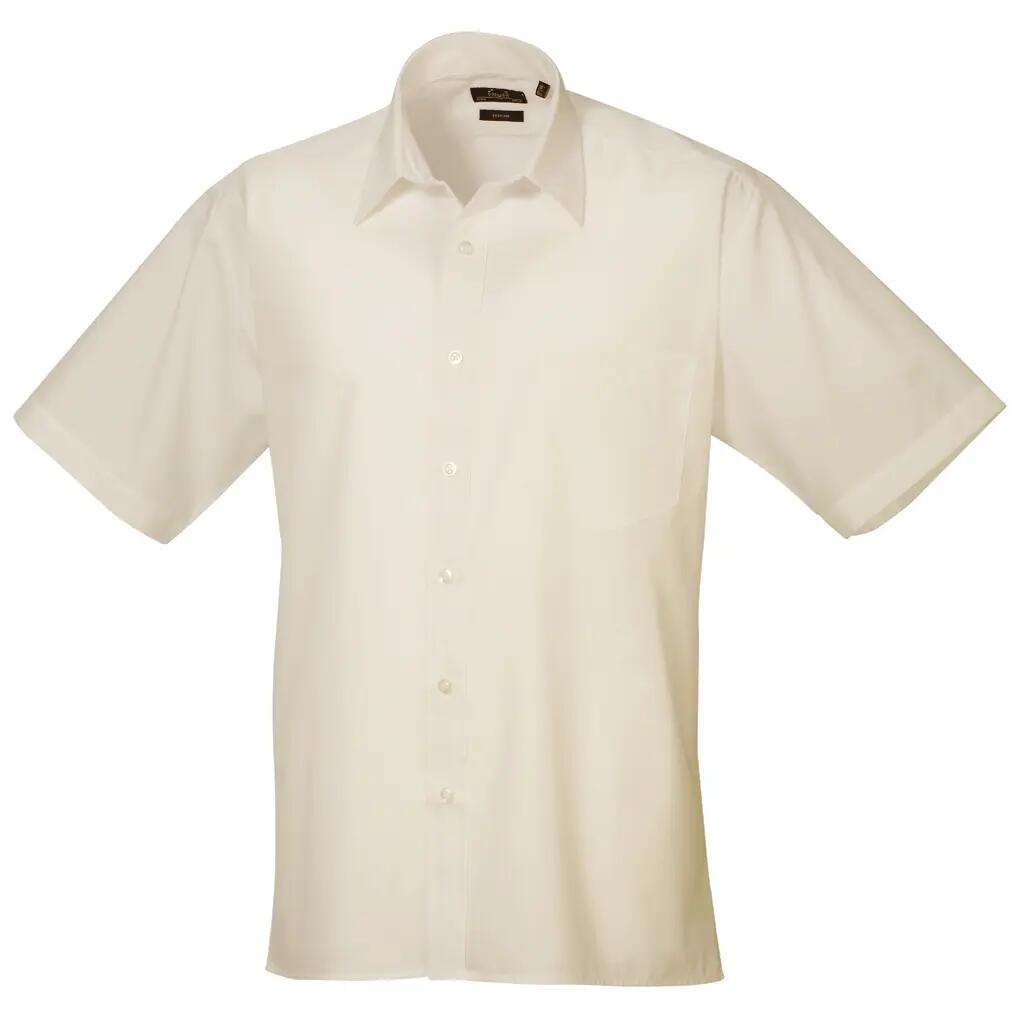 Premier Mens Short Sleeve Formal Poplin Plain Work Shirt