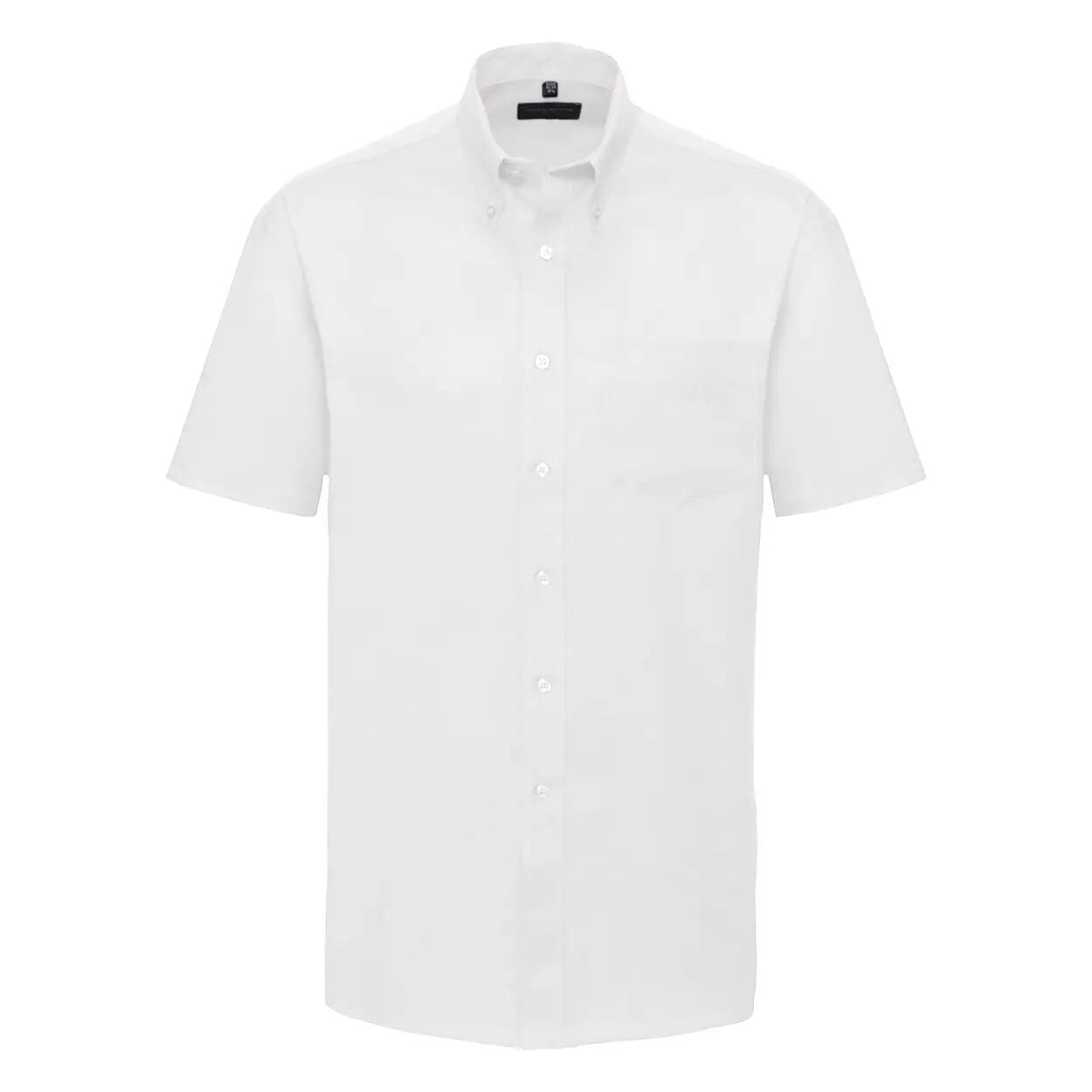 Russell Collection Mens Short Sleeve Easy Care Oxford Shirt