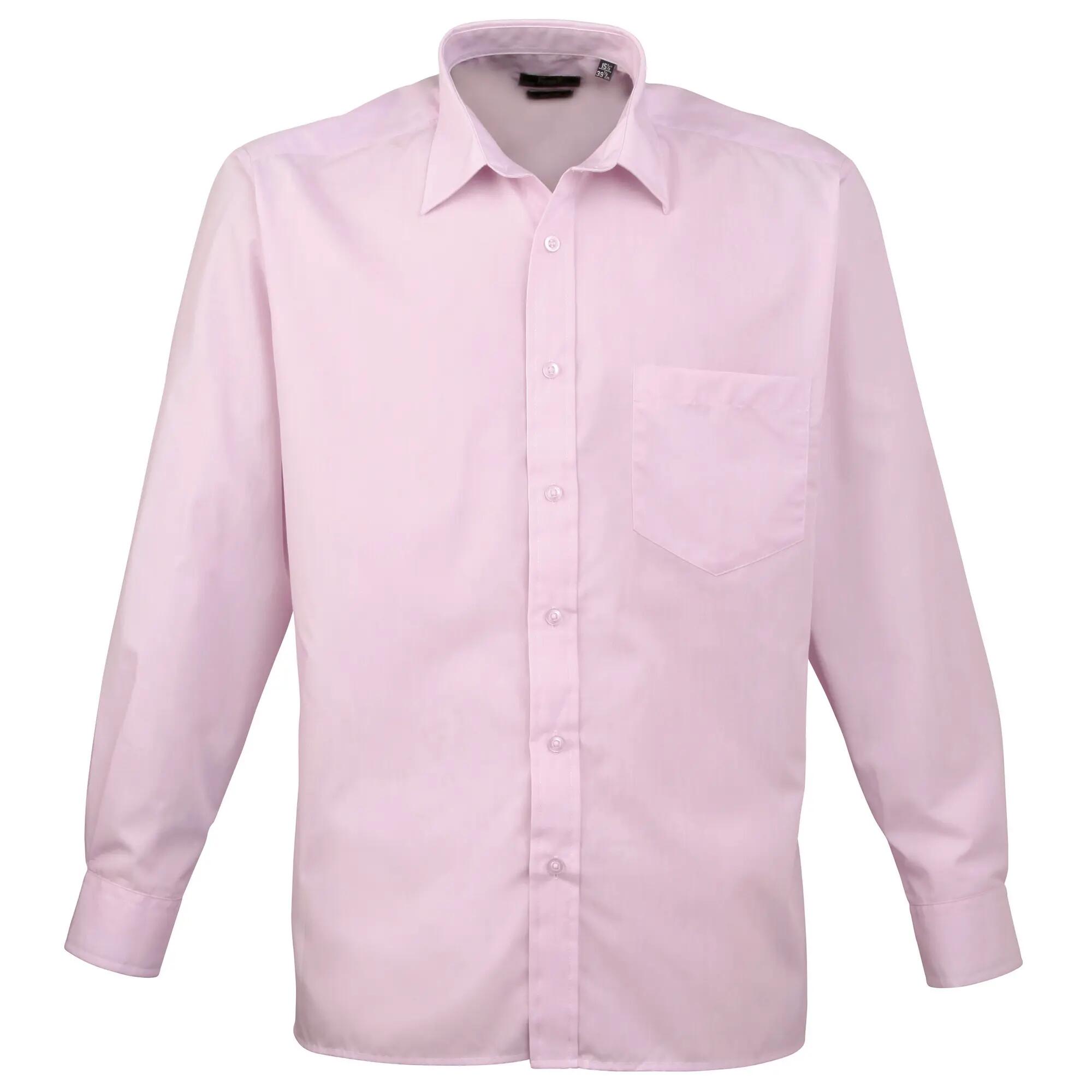 Premier Mens Premier Poplin Long-Sleeved Formal Shirt