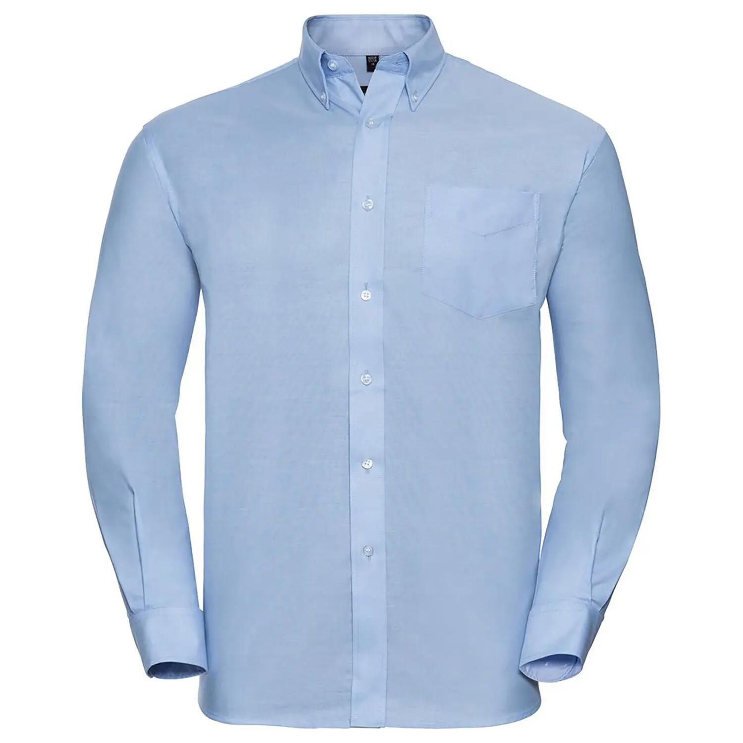 Russell Collection Mens Long Sleeve Easy Care Oxford Shirt