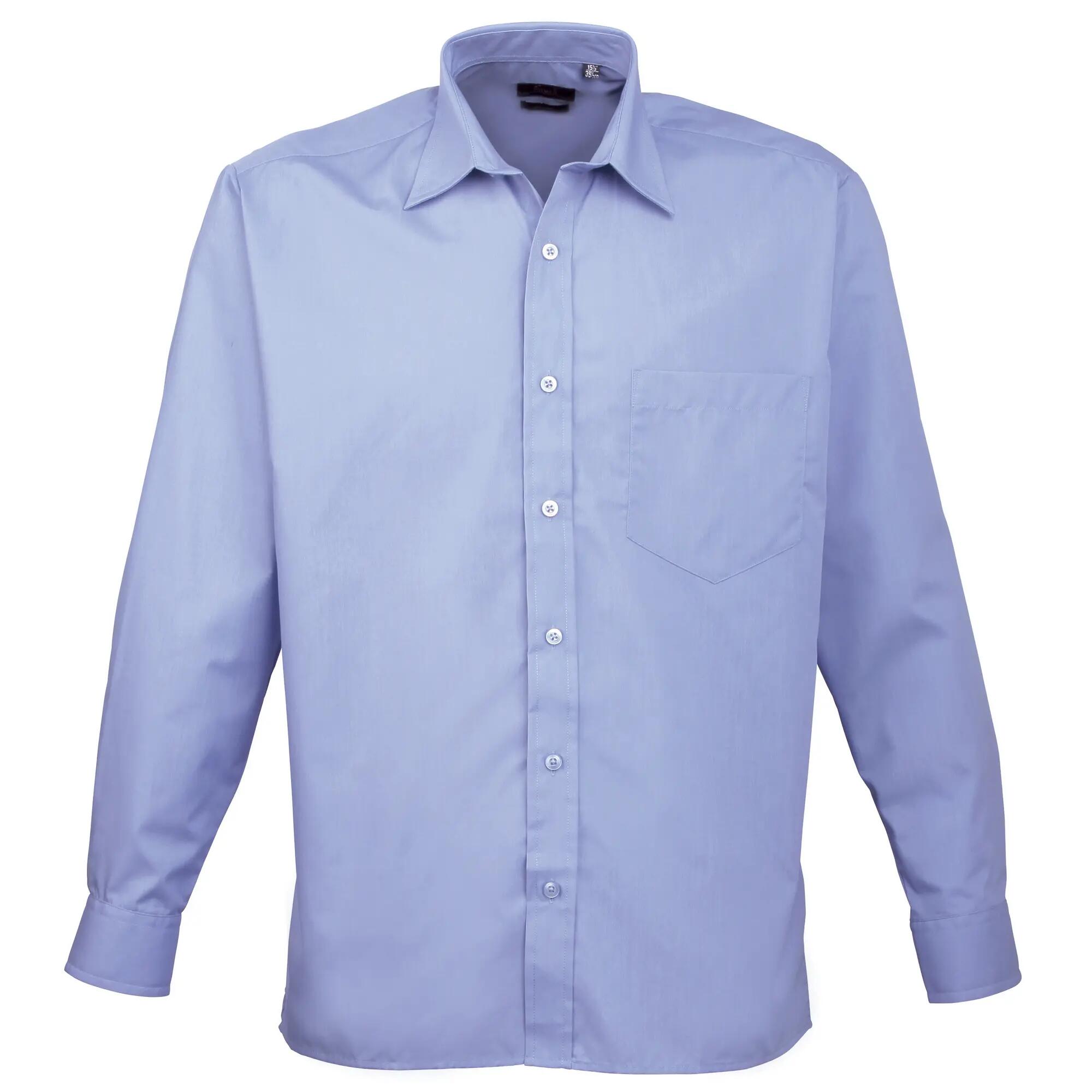 Premier Mens Premier Poplin Long-Sleeved Formal Shirt