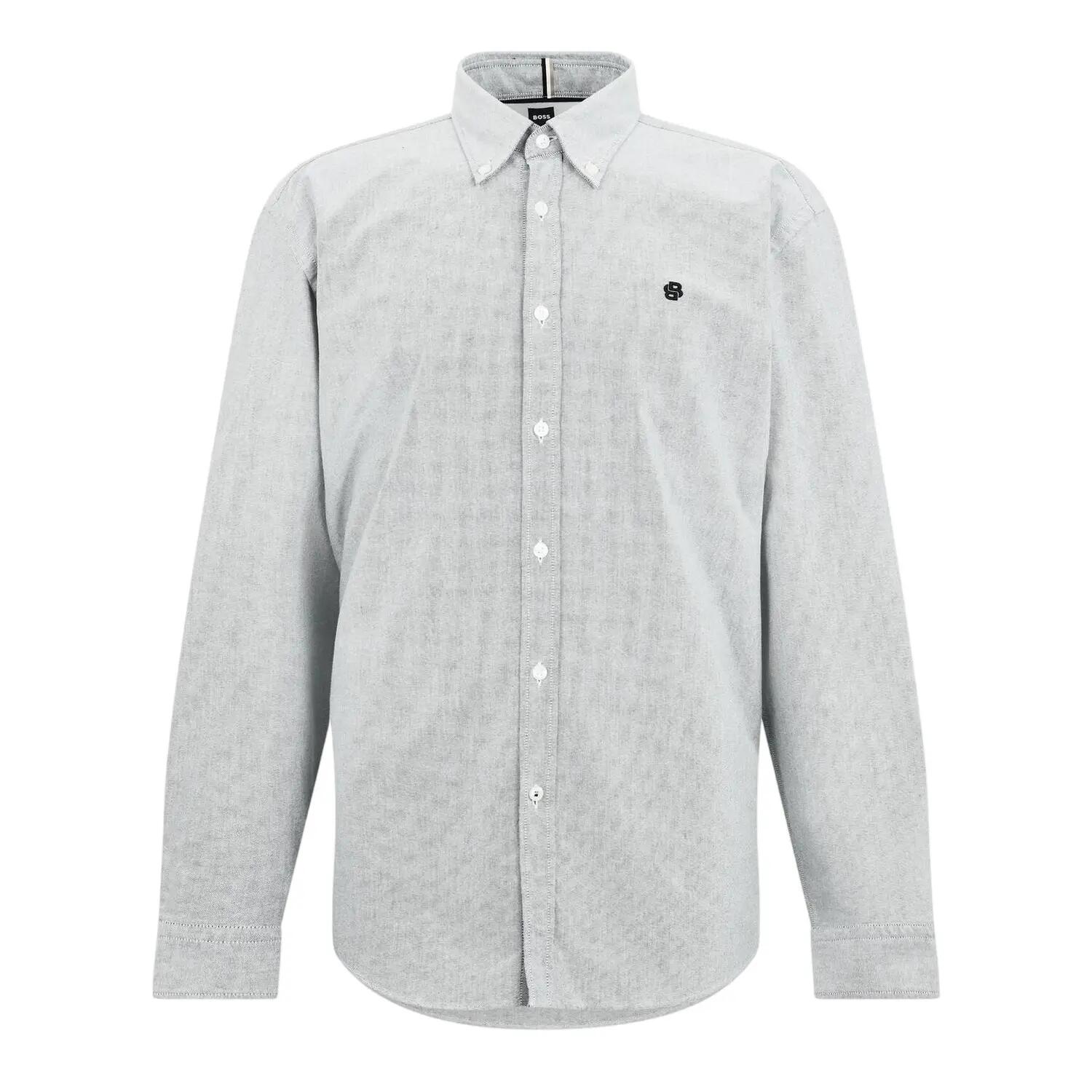 Boss Mens Liam Patterned Collared Long-Sleeved Button-Down Shirt