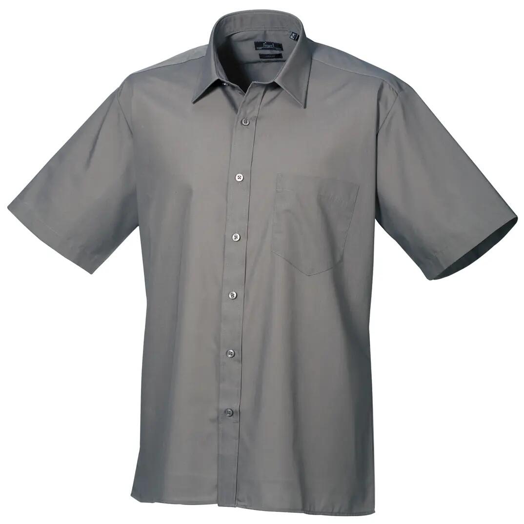 Premier Mens Short Sleeve Formal Poplin Plain Work Shirt
