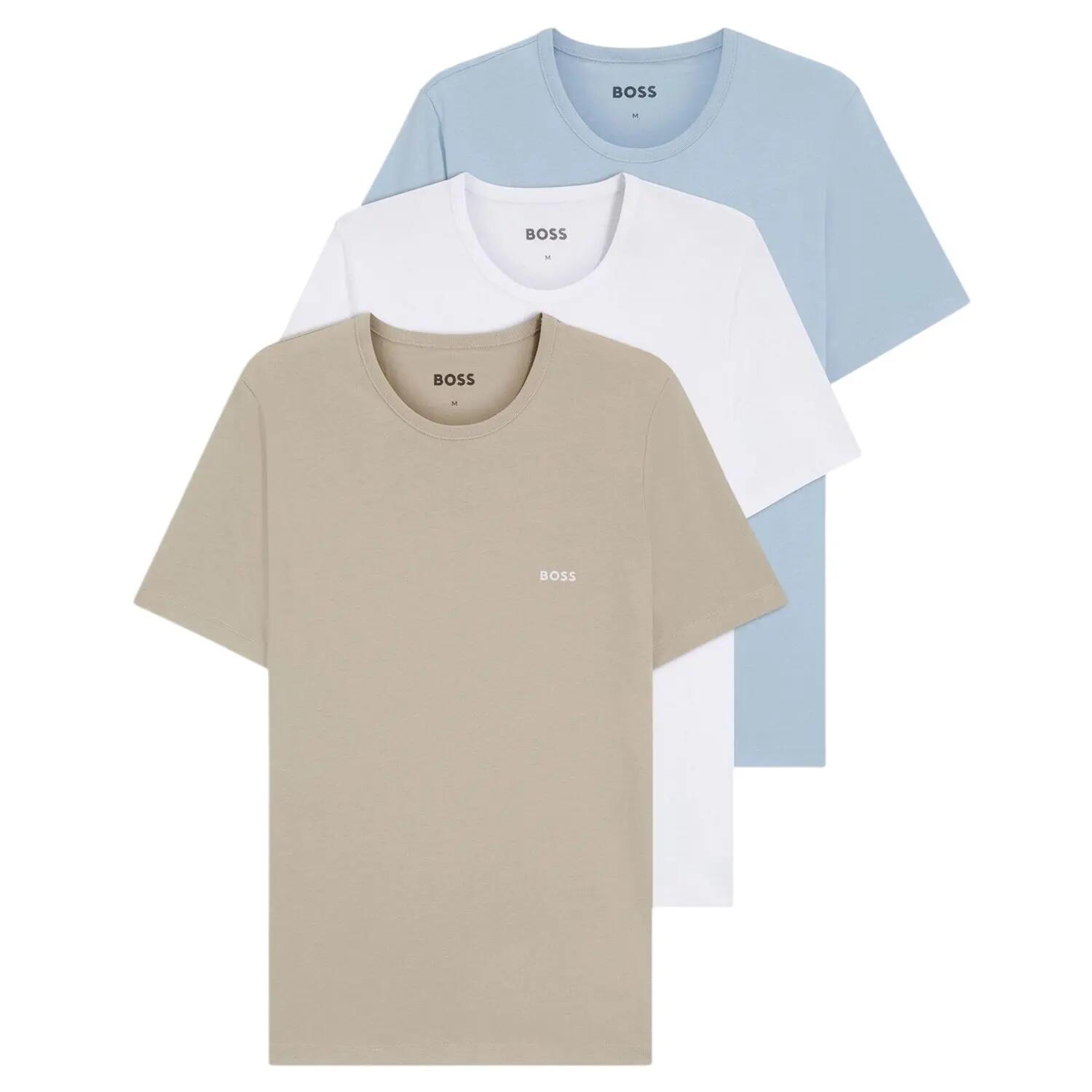 Boss Mens Embroidered Logo T-Shirt (Pack of 3)