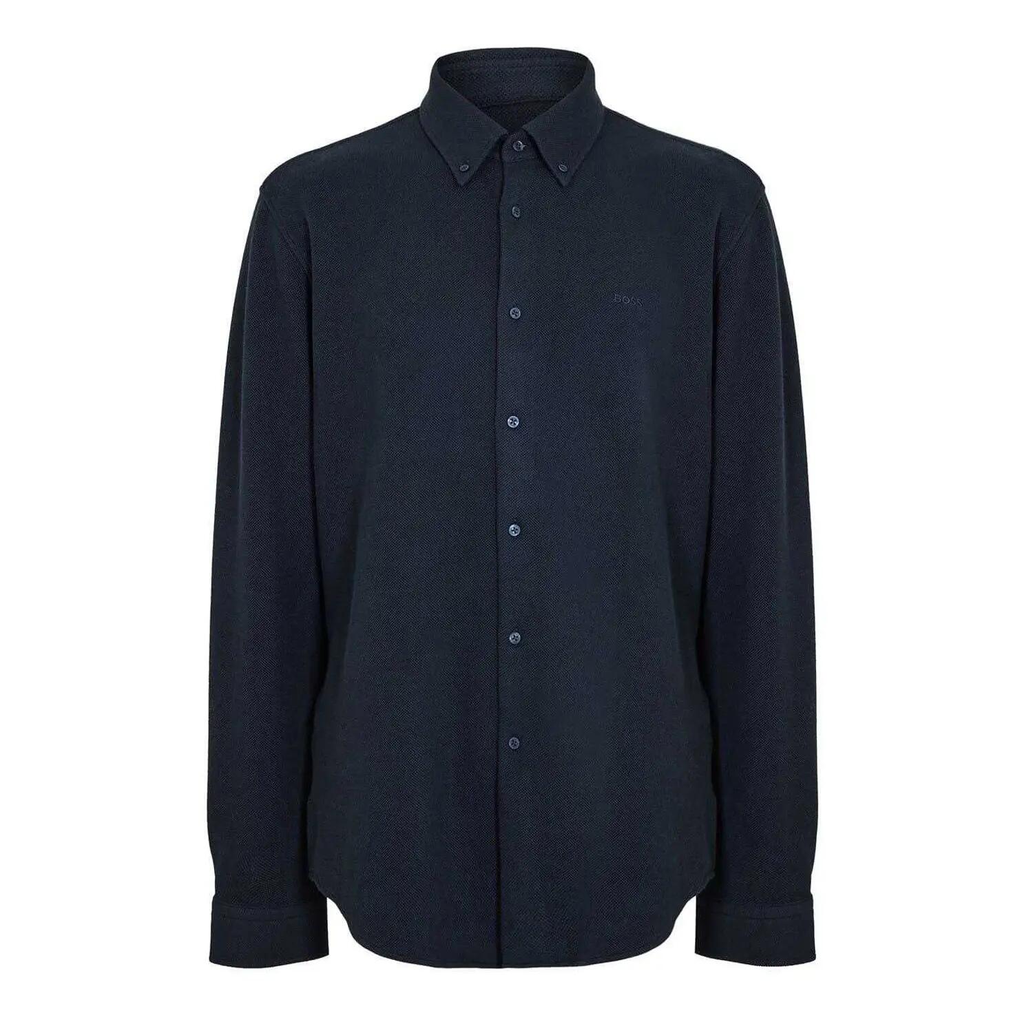 Boss Mens Embroidered Logo Collared Shirt