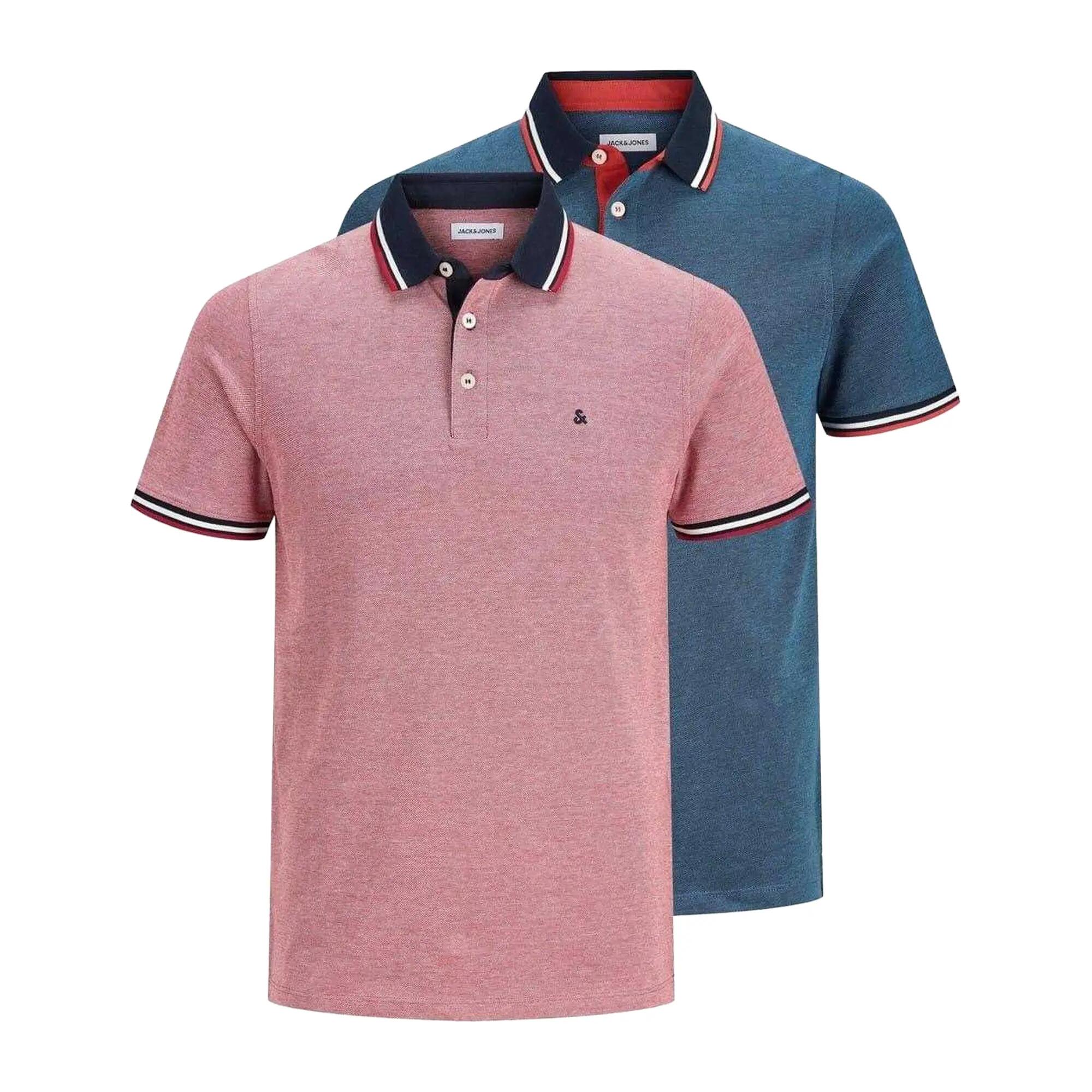 Jack And Jones Mens Paulos Collared Polo Shirt (Pack of 2)