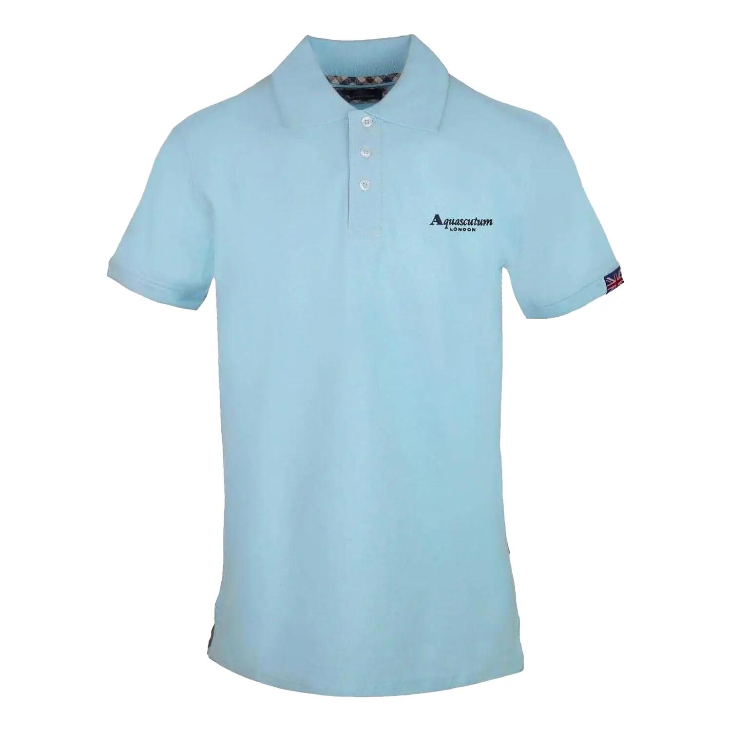 Aquascutum Mens Union Jack Logo Polo Shirt