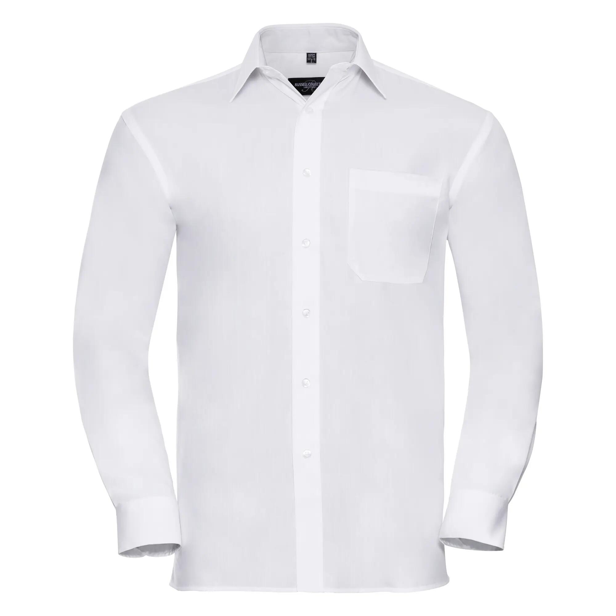 Russell Mens Long Sleeve Pure Cotton Work Shirt