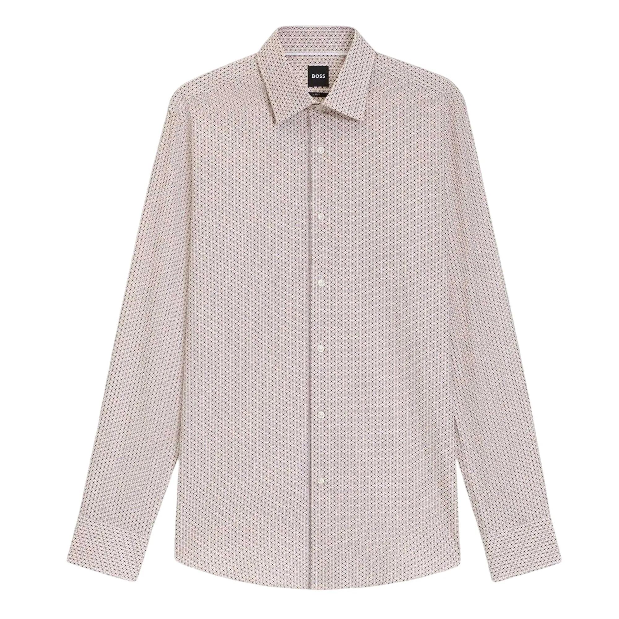 Boss Mens Geometric Point Collar Regular Shirt