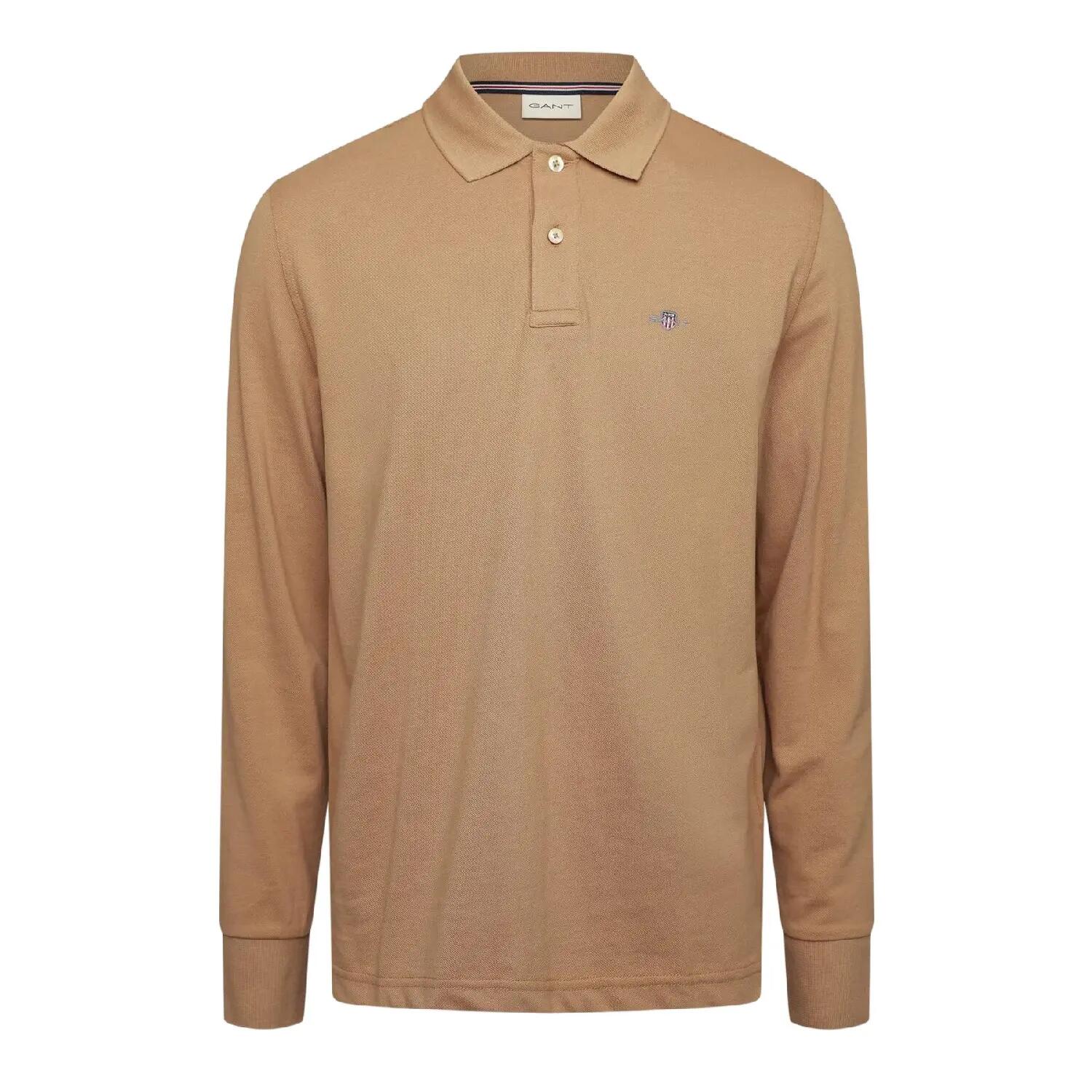 Gant Mens Embroidered Logo Long-Sleeved Polo Shirt