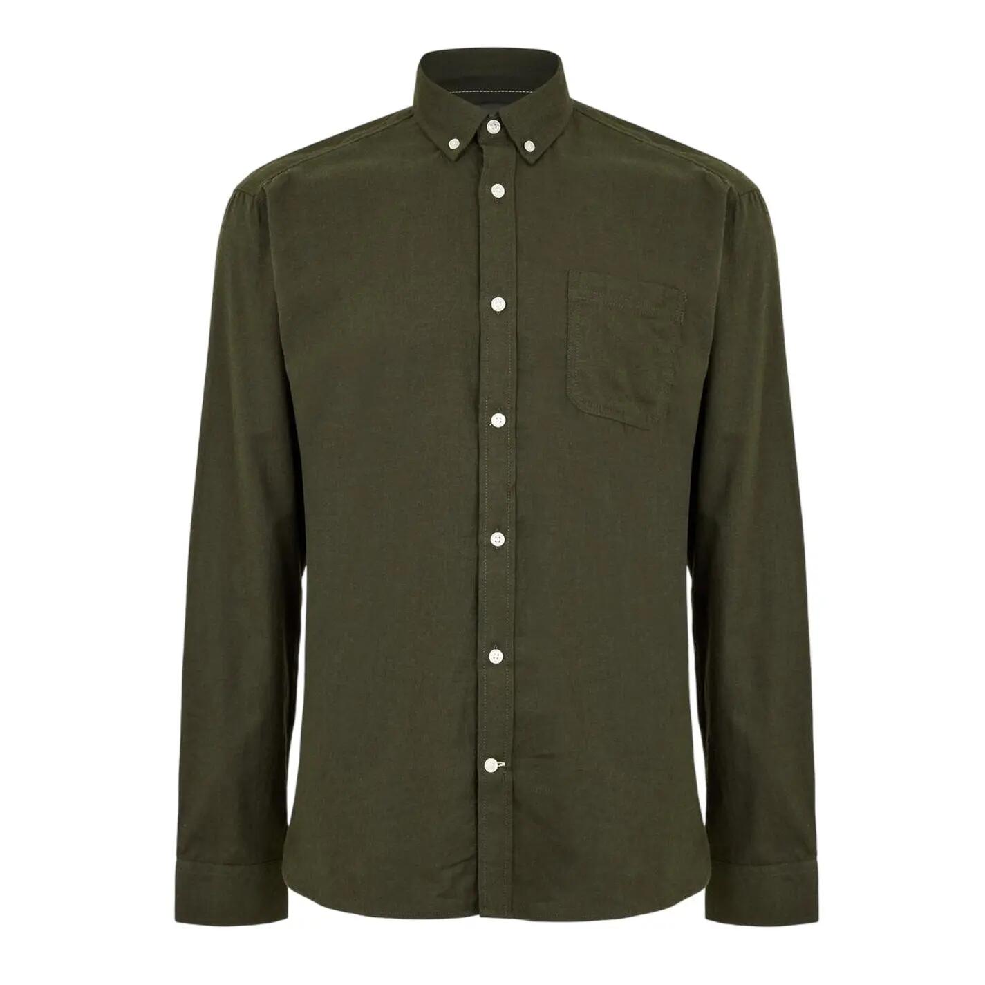 Only Mens Plain Regular Long-Sleeved Button-Down Shirt
