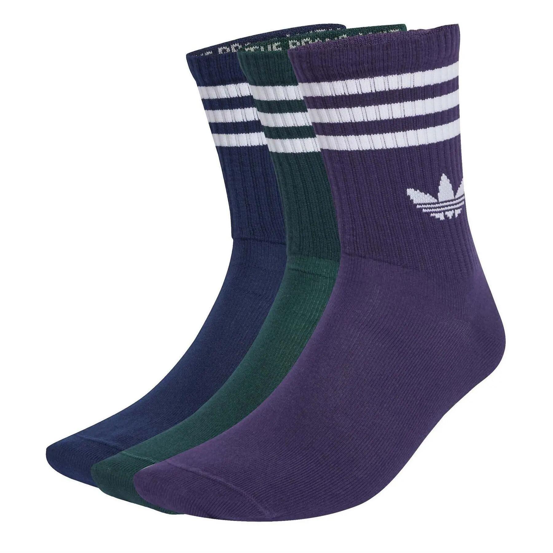 Adidas Unisex Adult 3 Stripes Crew Socks (Pack of 3)