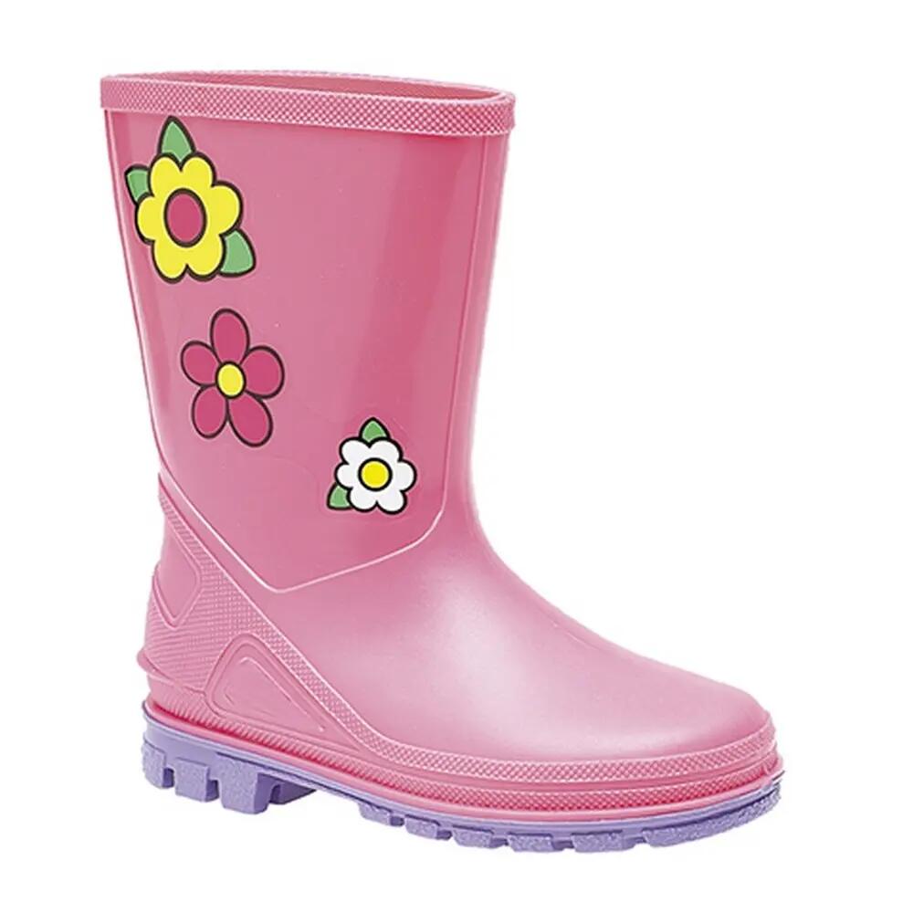StormWells Girls Puddle Floral Wellingtons