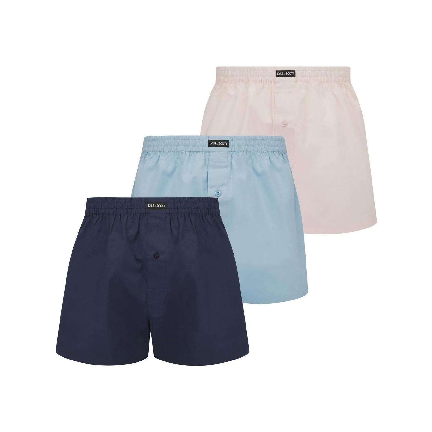 Lyle & Scott Mens Golf Plain Regular Boxer Shorts (Pack of 3)